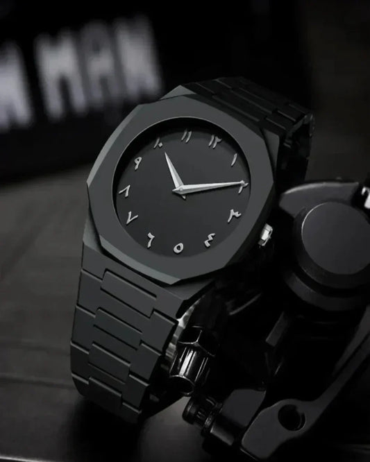 Premium Arabic Aura Black Dial Watch
